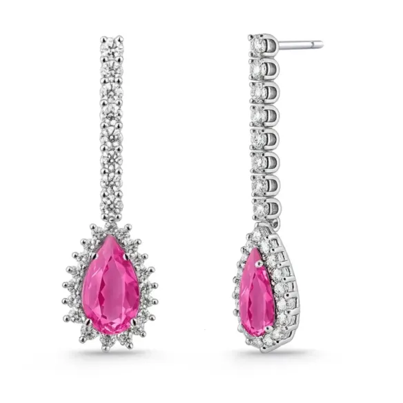 Pendientes Red Carpet Zafiro rosa pera - Saphirohrringe