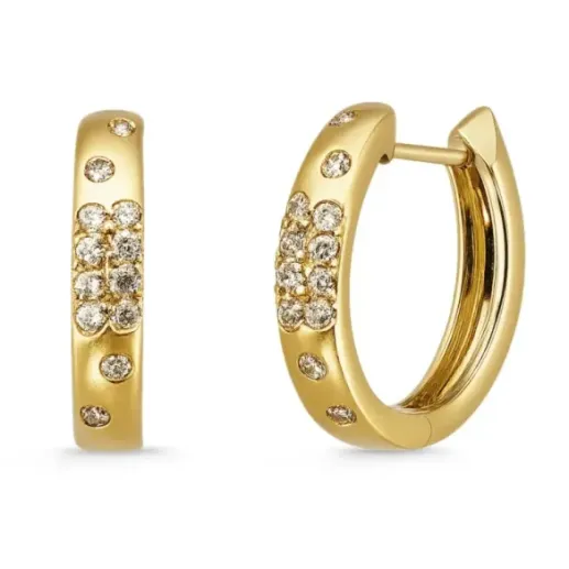 Firmamento Pastilla Square Diamond Earrings in Yellow Gold - Short