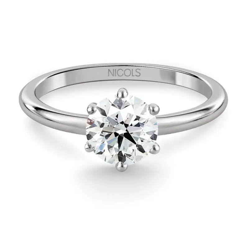 Anillo diamante 0,75 ct Charlotte oro blanco - Talla Brillante