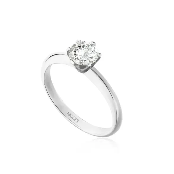 Anillo diamante 0,75 ct Charlotte oro blanco - Talla Brillante
