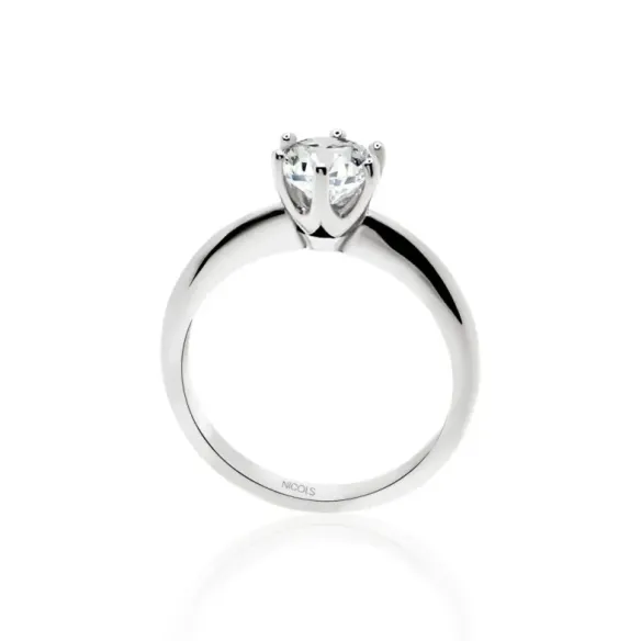 Anillo diamante 1,00 quilate oro blanco Charlotte solitario - Talla Brillante