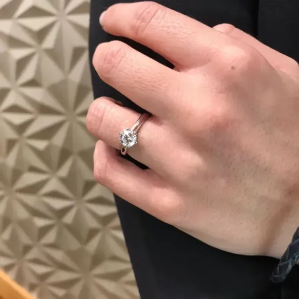 Charlotte Engagement Ring White Gold (18K) With Diamond 1.00Ct - Brilliant Cut