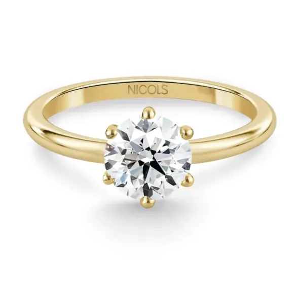 Anillo Compromiso Charlotte Oro Amarillo (18K) Con Diamante 1.00Ct - Or jaune solitaire