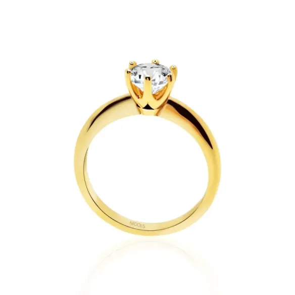 1.00 Carat Charlotte Yellow Gold Diamond Solitaire Ring - Lonely yellow gold