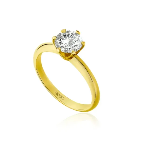 1.00 Carat Charlotte Yellow Gold Diamond Solitaire Ring - Lonely yellow gold