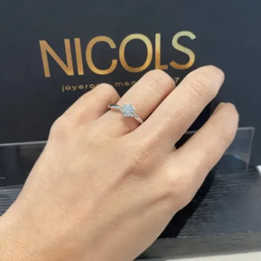 Anillo Solitario 0,75 ct Alexia oro blanco - Talla Brillante 2