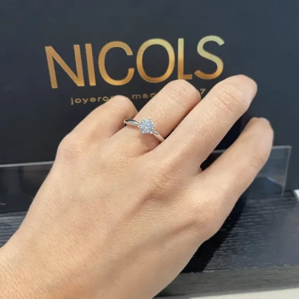 Anillo Compromiso Alexia Oro Blanco (18K) Con Diamante 0.75Ct - Brilhante