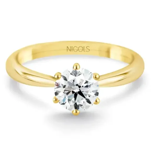 Alexia Solitaire Ring 0.75 ct Yellow Gold - Brilliant Cut