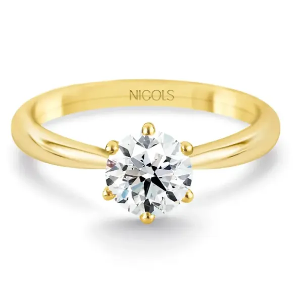 Alexia Solitaire Ring 0.75 ct Yellow Gold - Brilliant Cut