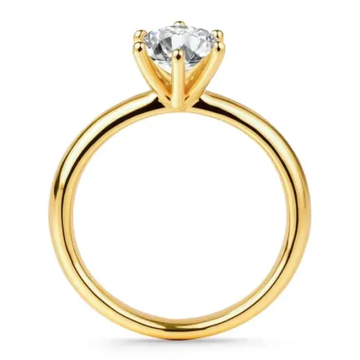 Anillo Solitario 0,75 ct Alexia oro amarillo - Talla Brillante 2