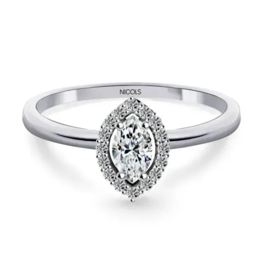 Anillo Diamantes Angie talla  Marquise 0.31 - Marchesa di dimensioni