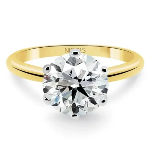 Anillo Diamante 2ct H VS Solitario Charlotte oro amarillo y oro blanco - Anneaux de diamant majeur 2 ct