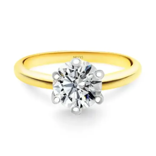 Anillo Diamante 2ct H VS Solitario Charlotte oro amarillo y oro blanco - Anéis de diamante Major 2 Ct 2