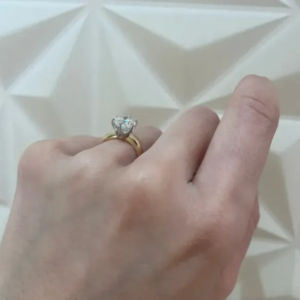 Anillo Diamante 2ct H VS Solitario Charlotte oro amarillo y oro blanco - Anelli di diamanti Maggiore 2 ct