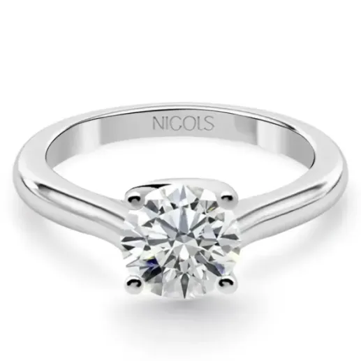 Anillo compromiso oro blanco Megan con diamante de 1,00ct. - Talla Brillante