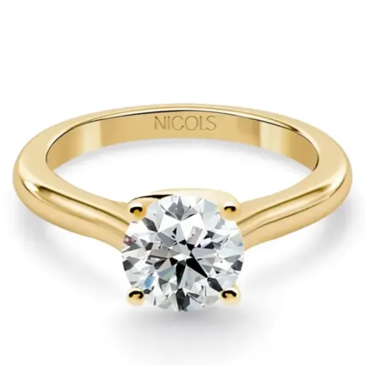 Megan yellow gold engagement ring with a 1.00ct diamond. - Lonely yellow gold