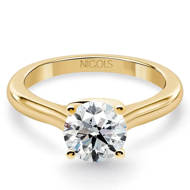 Megan yellow gold engagement ring with a 1.00ct diamond. - Lonely yellow gold