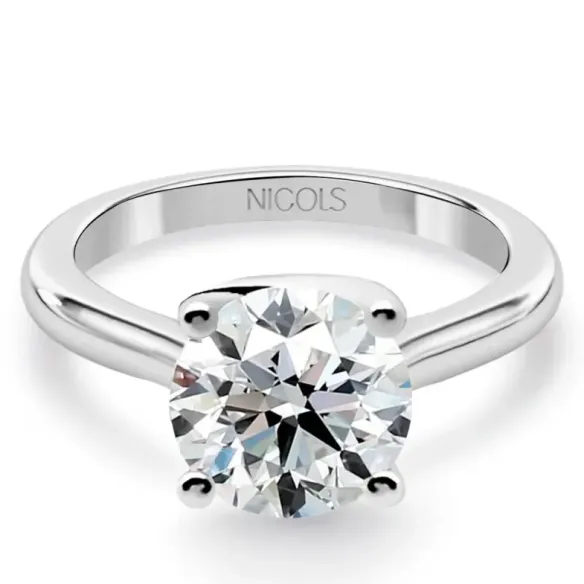 Anillo compromiso oro blanco Megan con diamante de 1,50ct. - Diamantringe 1 ct