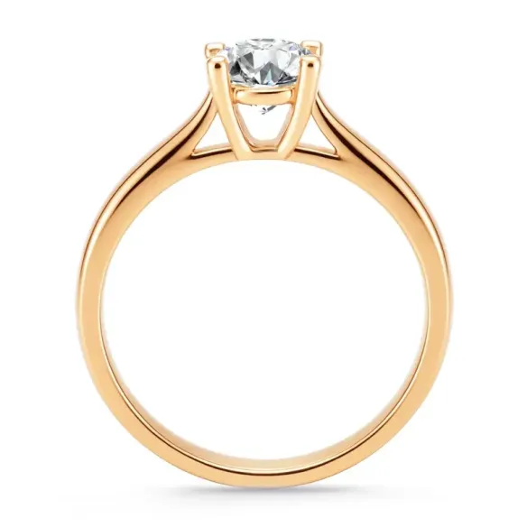 Nancy Solitaire Ring 3.00 ct Pink Gold - Diamond Rings Major 2 CT