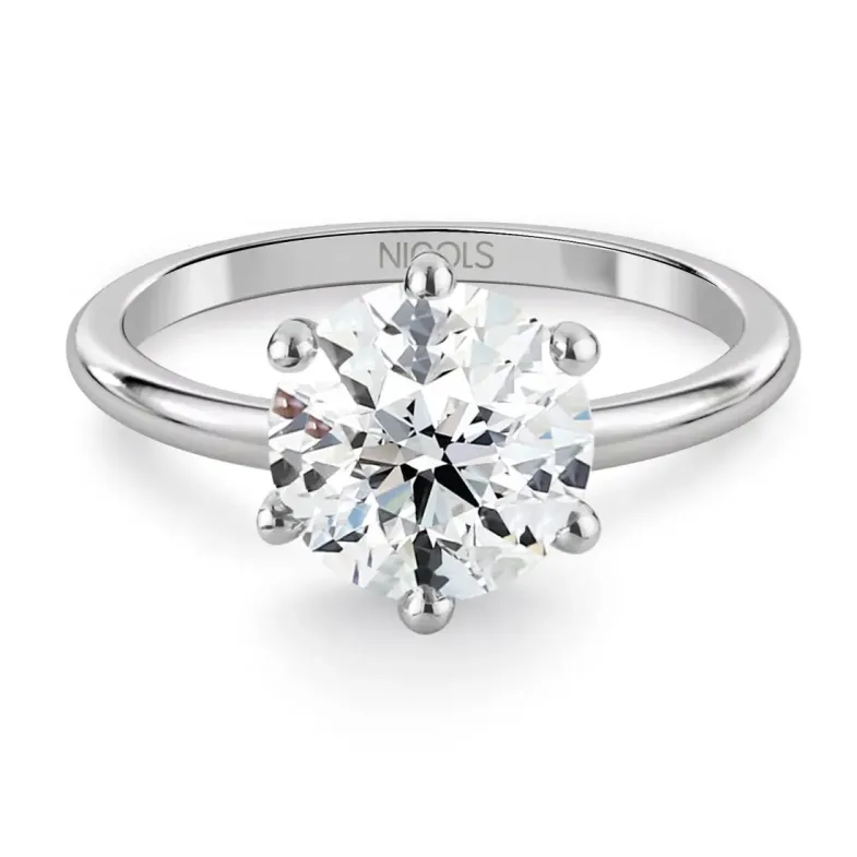 Anillo Solitario 2,50 ct Charlotte platino - Anillos Diamante mayor 2 ct