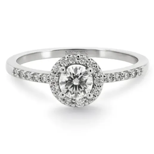 Anillo Solitario Diamante Clavel 0.30 - Talla Brillante