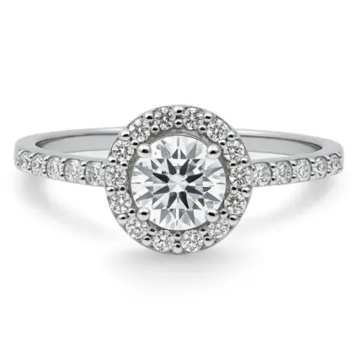 Anillo Solitario Diamante Clavel 0.50 - Anillos de Compromiso Rosetón