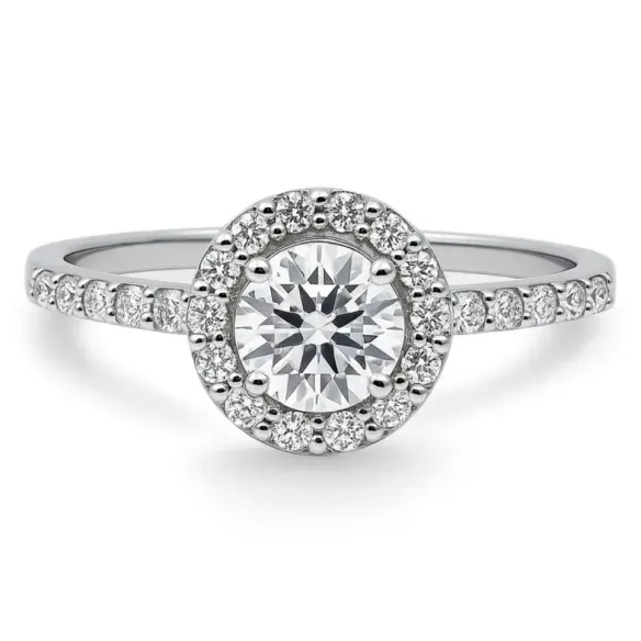 Anillo Solitario Diamante Clavel 0.50 - Anillos de Compromiso Rosetón