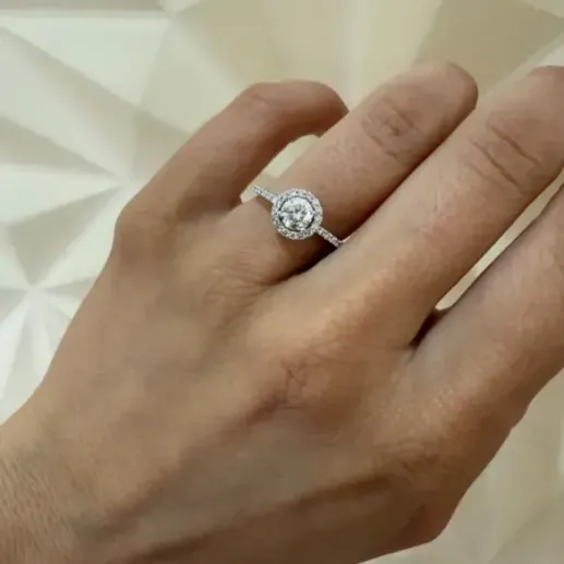 Anillo Solitario Diamante Clavel 0.50 - Rosette de bagues de fiançailles 2