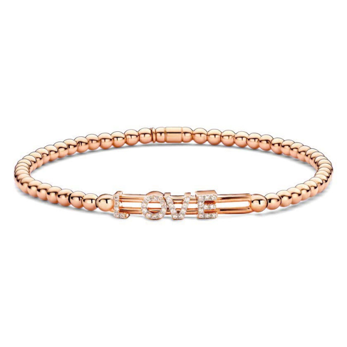 Pulsera Elástica de Oro rosa y Diamantes LOVE Colette - Bracelets de diamant