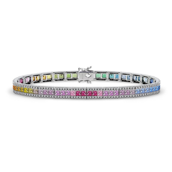 Pulsera Diamantes y Zafiros varios colores Degradé - Pulseras Piedras Color