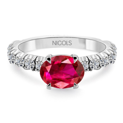 Anillo Rubí oval Lolita 1.20 - Bagues rubis