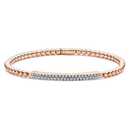 Colette Barra Elastic Rose Gold and Diamond Bracelet - Gold bracelets