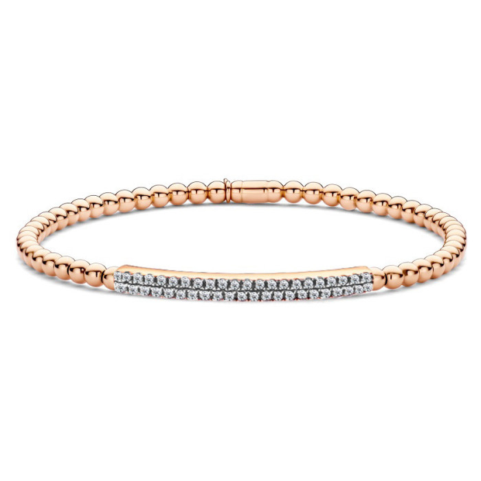 Pulsera Oro rosa y Diamantes Elástica Colette Barra - Pulseiras de ouro