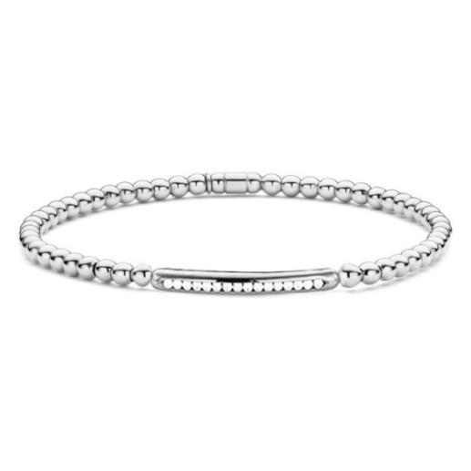 Pulsera Elástica de Diamantes y Oro blanco Elástica Barra Sencilla Colette - PULSERAS