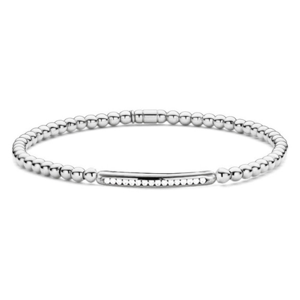 Pulsera Elástica de Diamantes y Oro blanco Elástica Barra Sencilla Colette - BRACELETS