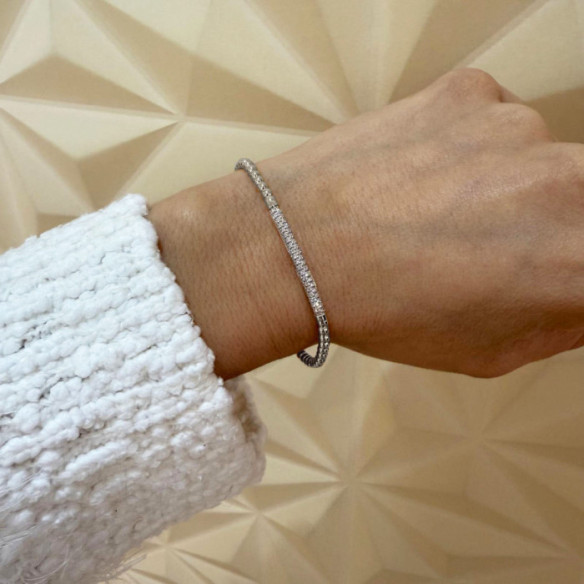 Pulsera Oro blanco y Diamantes Elástica Colette Barra - Bracelets de diamant