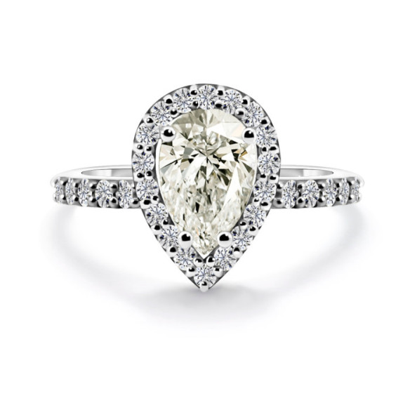 Anillo Diamante Pera Solitario 0.97 Quilates - TALLA PERA