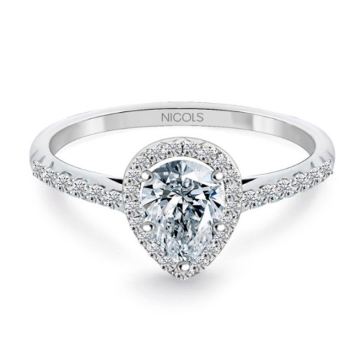 Anillo Diamante Pera Solitario 0.40 Quilates Alma - Talla Pera