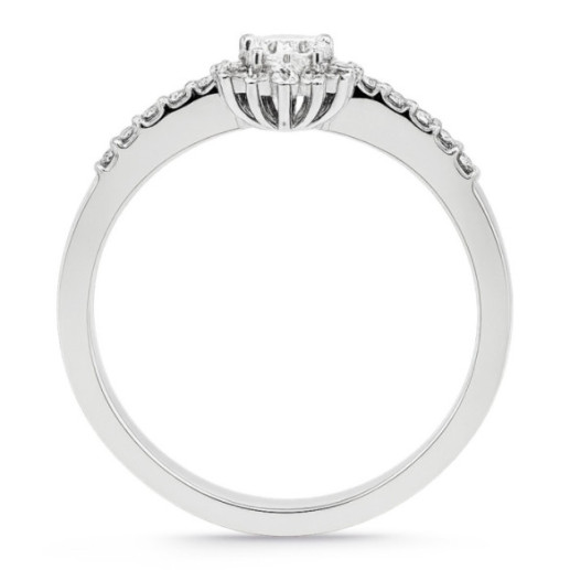 Anillo Solitario Margarita 0.15 brazo diamantes - ANILLOS 2