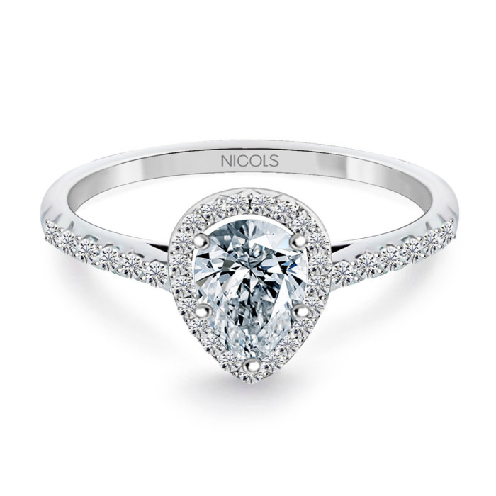 Anillo Diamante Pera Solitario 0.75 Quilates Alma - Talla Pera
