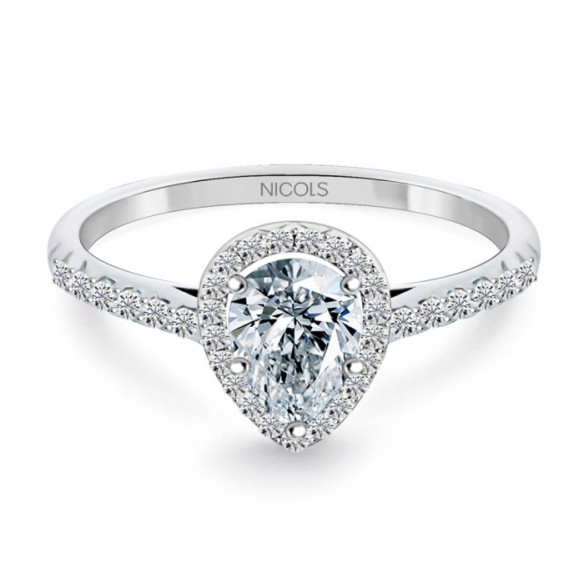 Anillo Diamante Pera Solitario 0.75 Quilates Alma - Talla Pera