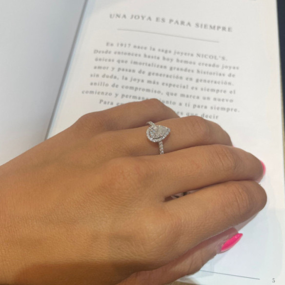 Anillo Diamante Pera Solitario 0.75 Quilates Alma - Talla Pera