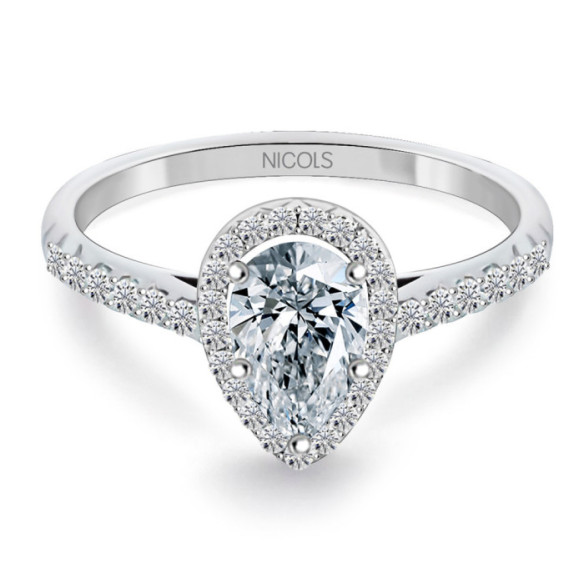 Anillo Diamante Pera Solitario 0.75 Quilates Alma - Talla Pera