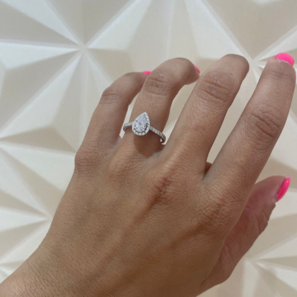 Anillo Diamante Pera Solitario 0.75 Quilates Alma - Talla Pera