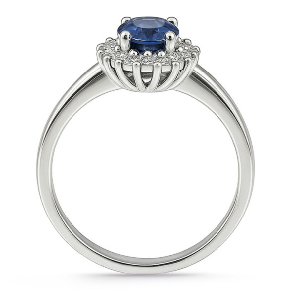 Anillo Compromiso Zafiro y Diamantes Dalia - Anillos Compromiso Aniversario
