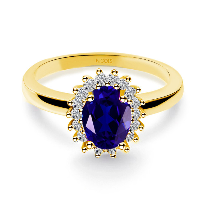 Anillo Compromiso Zafiro Dalia 1.00 - ANILLOS