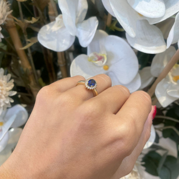 Anillo Compromiso Zafiro Dalia 1.00 - ANILLOS
