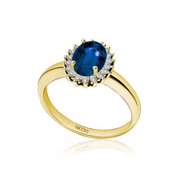 Anillo Compromiso Zafiro Dalia 1.00 - ANILLOS