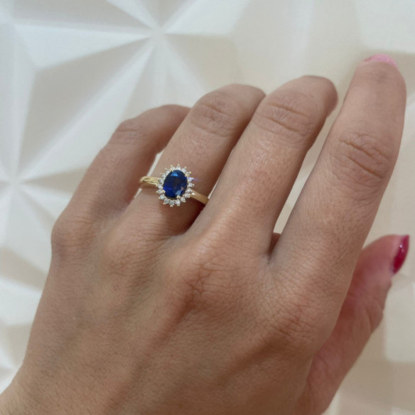 Anillo Compromiso Zafiro Dalia 1.00 - LES ANNEAUX