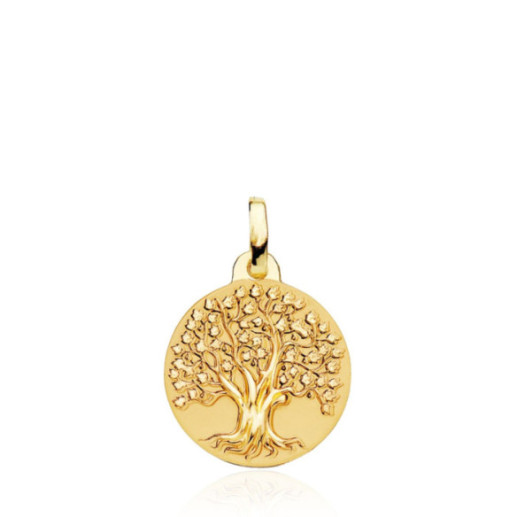 Árbol de la Vida Colgante Medalla 16Mm Oro 18K - Medallas y Cruces